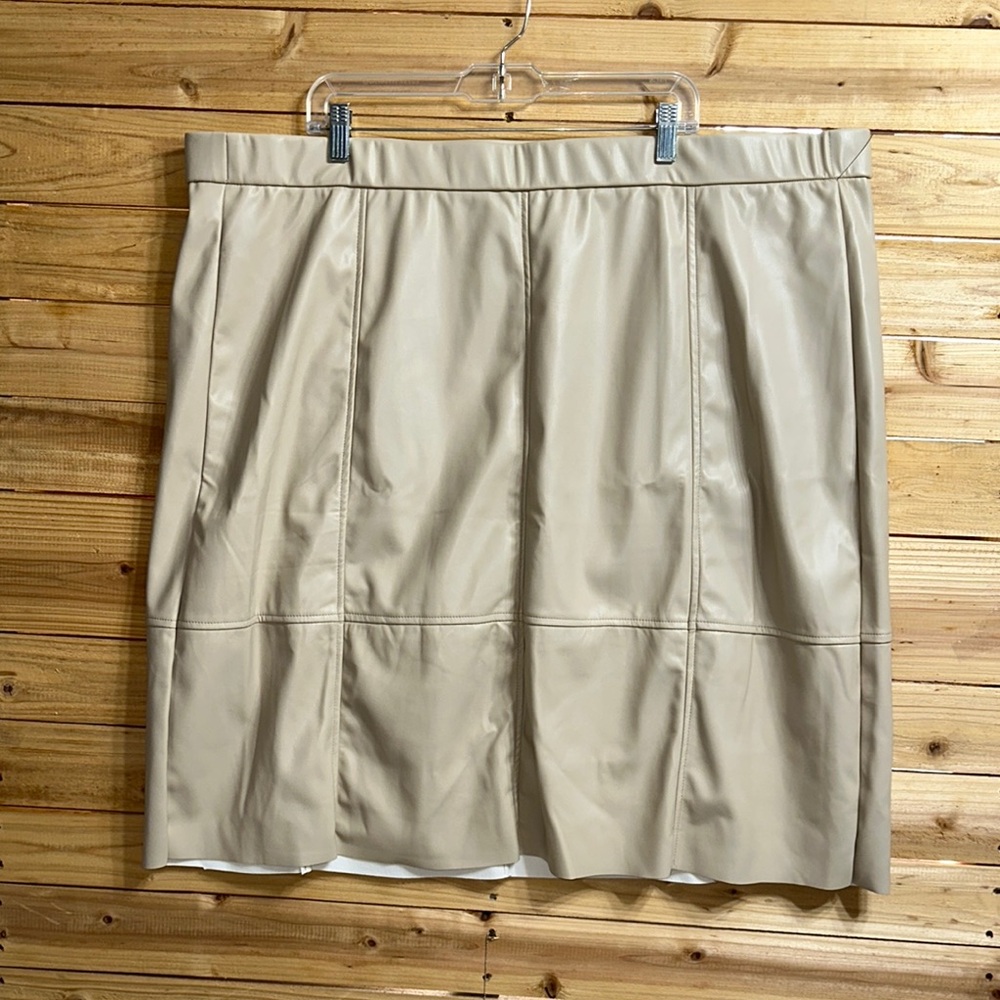 Cato Tan Pleated Bubble Skirt Knee-Length